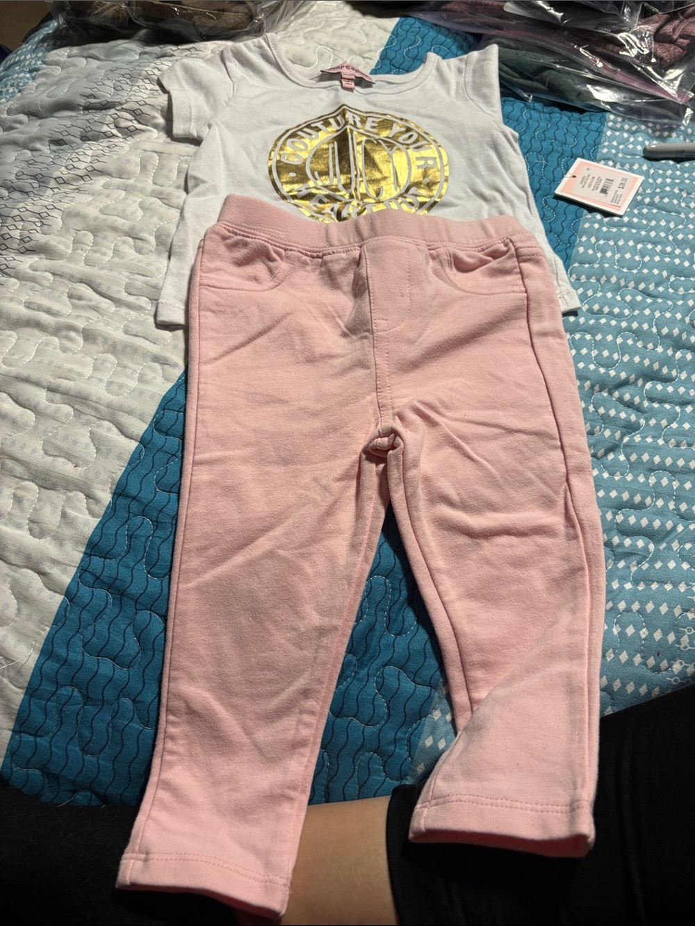 Juicy Couture Light Pink Girls Knit Leggings